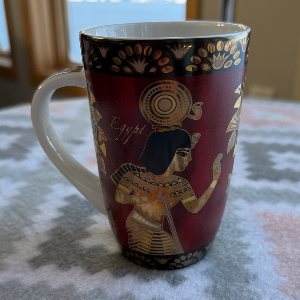 Made in Egypt Egyptian Themed Red and Gold mug 8oz capacity - Picture 3 of 9